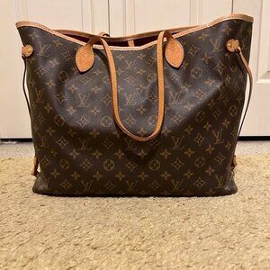 Louis Vuitton Beige Neverfull Monogram GM Canvas Tote Bag
